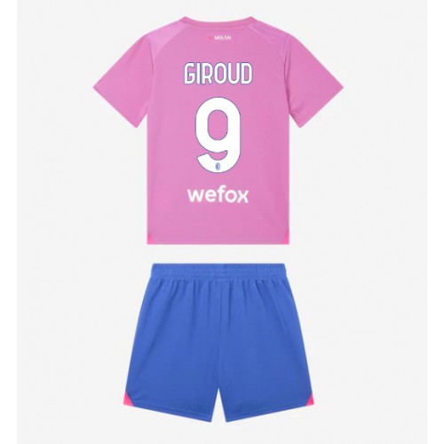 Maillot de foot AC Milan Olivier Giroud #9 Troisième enfant 2023-24 Manches Courte (+ pantalon court)
